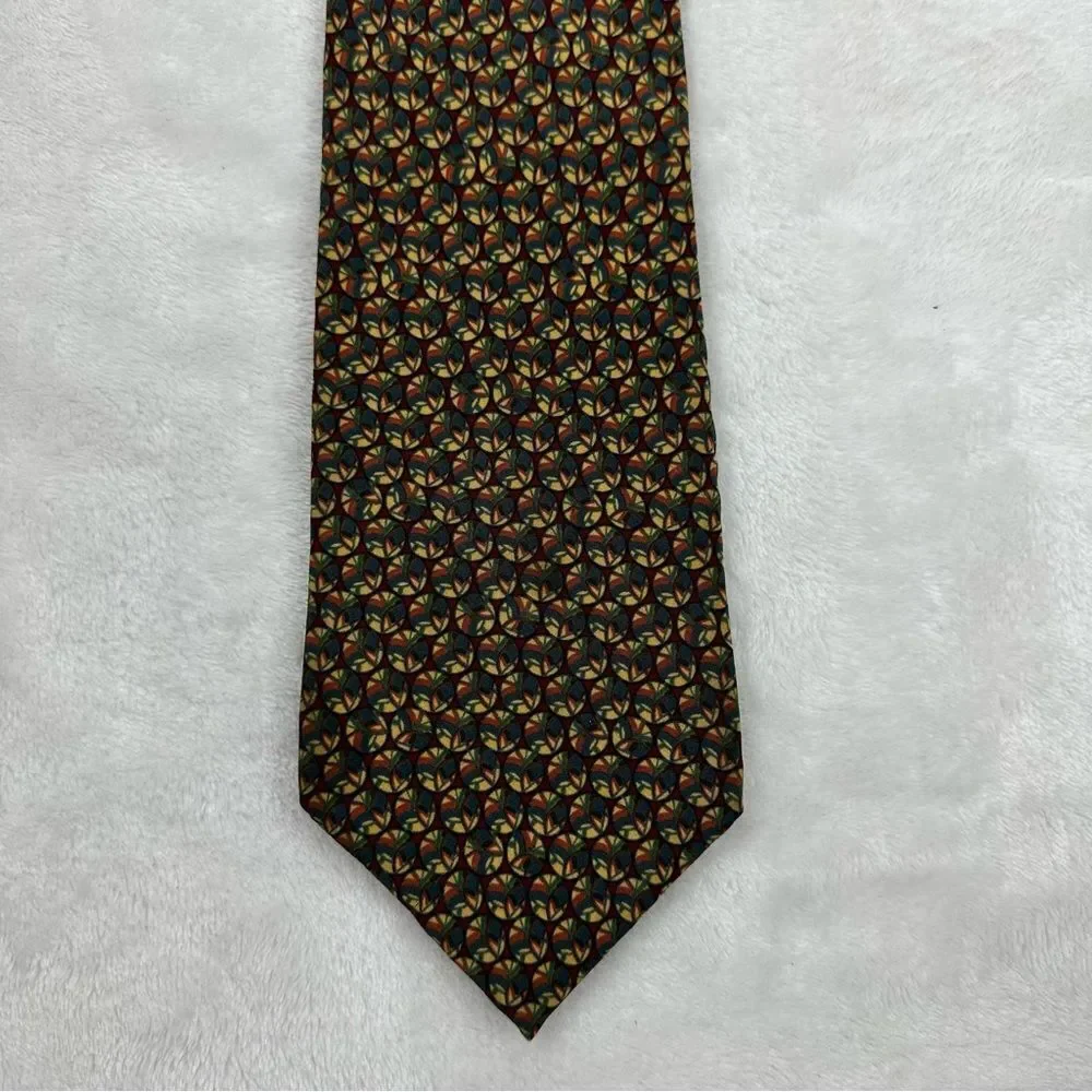 J. Garcia Clockworks‎ Collection Eight multi color print silk tie